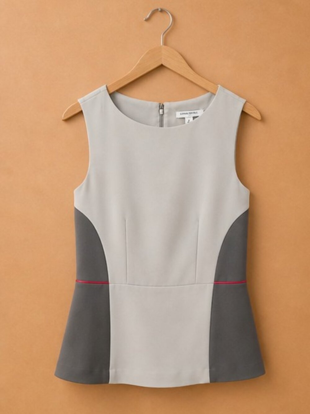 Banana Republic Grey Colorblock Peplum Top Size 6